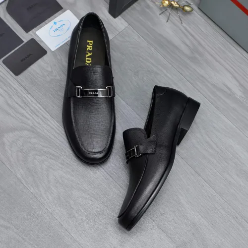 Replica Prada Leather Shoes For Men #1454710 $96.00 USD for Wholesale