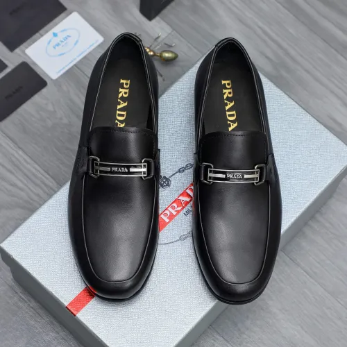 Replica Prada Leather Shoes For Men #1454711 $96.00 USD for Wholesale