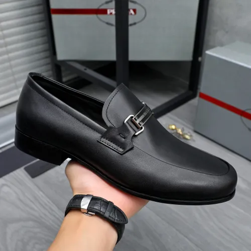 Replica Prada Leather Shoes For Men #1454711 $96.00 USD for Wholesale