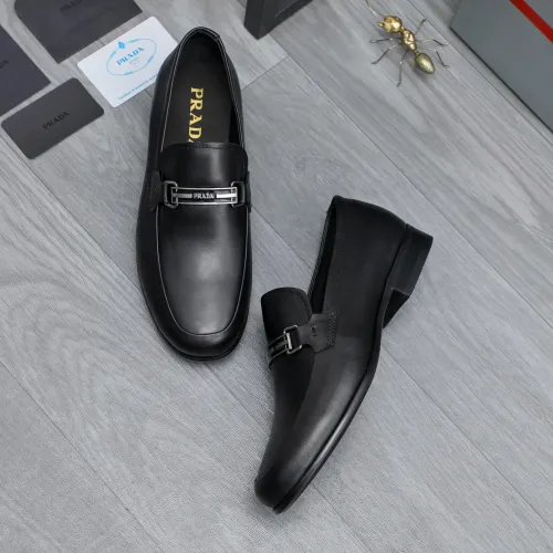 Replica Prada Leather Shoes For Men #1454711 $96.00 USD for Wholesale