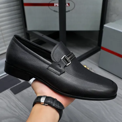 Replica Prada Leather Shoes For Men #1454712 $96.00 USD for Wholesale