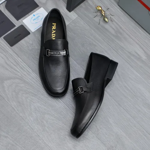 Replica Prada Leather Shoes For Men #1454712 $96.00 USD for Wholesale