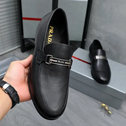 Replica Prada Leather Shoes For Men #1454712 $96.00 USD for Wholesale
