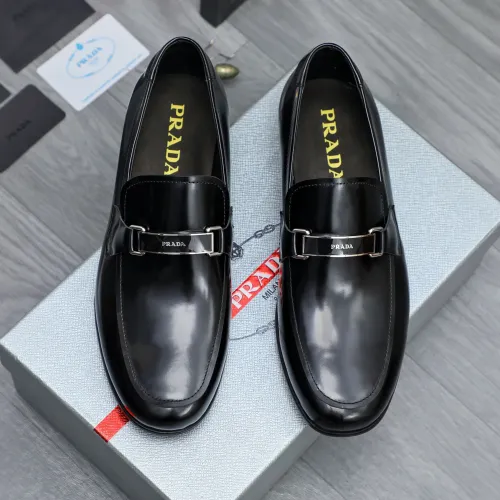 Replica Prada Leather Shoes For Men #1454713 $96.00 USD for Wholesale
