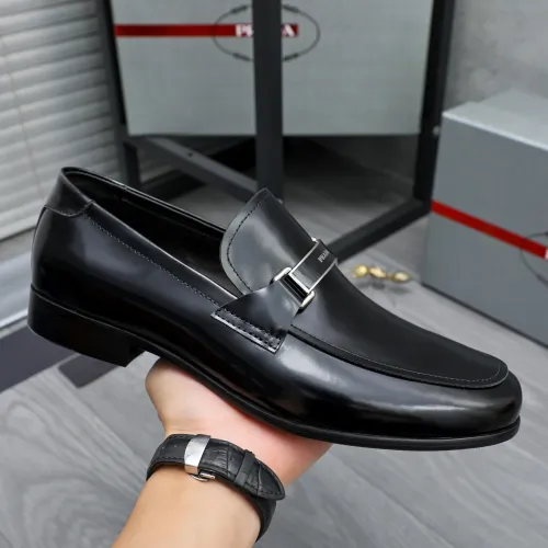 Replica Prada Leather Shoes For Men #1454713 $96.00 USD for Wholesale