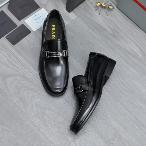 Replica Prada Leather Shoes For Men #1454713 $96.00 USD for Wholesale