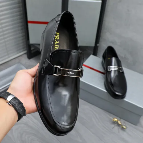 Replica Prada Leather Shoes For Men #1454713 $96.00 USD for Wholesale