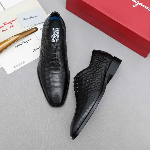Replica Salvatore Ferragamo Leather Shoes For Men #1454975 $92.00 USD for Wholesale