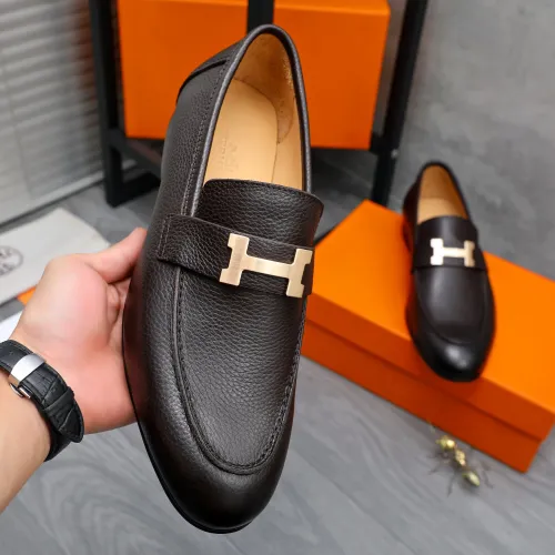Replica Hermes Leather Shoes For Men #1455011 $96.00 USD for Wholesale