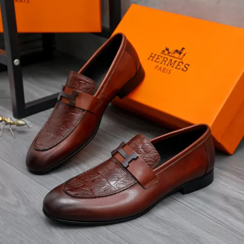 Wholesale Hermes Leather Shoes For Men #1455015 $96.00 USD, Wholesale Quality Replica Hermes Leather Shoes