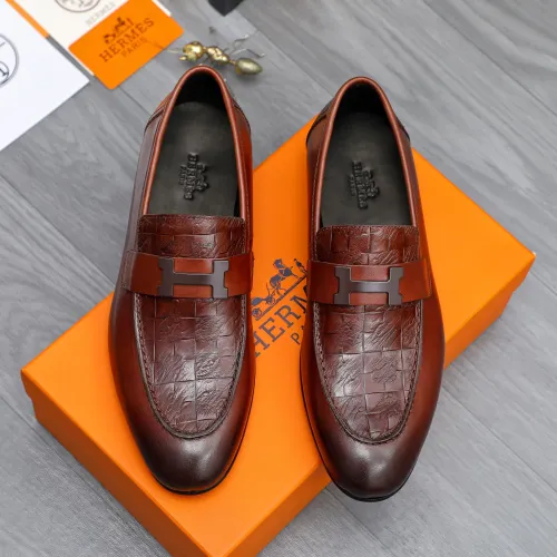 Replica Hermes Leather Shoes For Men #1455015 $96.00 USD for Wholesale