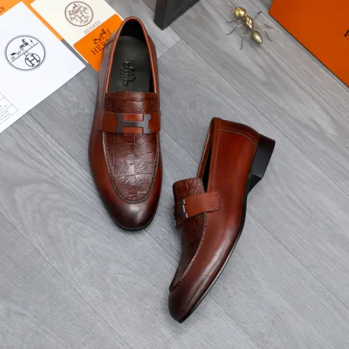 Replica Hermes Leather Shoes For Men #1455015 $96.00 USD for Wholesale