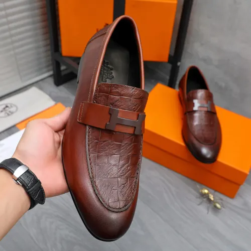 Replica Hermes Leather Shoes For Men #1455015 $96.00 USD for Wholesale