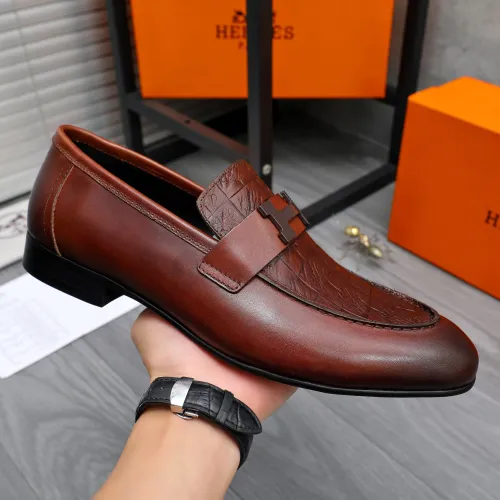Replica Hermes Leather Shoes For Men #1455015 $96.00 USD for Wholesale