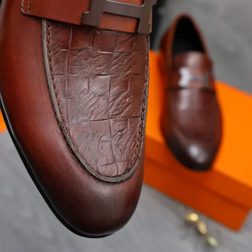 Replica Hermes Leather Shoes For Men #1455015 $96.00 USD for Wholesale