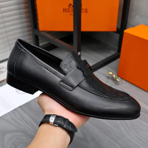 Replica Hermes Leather Shoes For Men #1455016 $96.00 USD for Wholesale