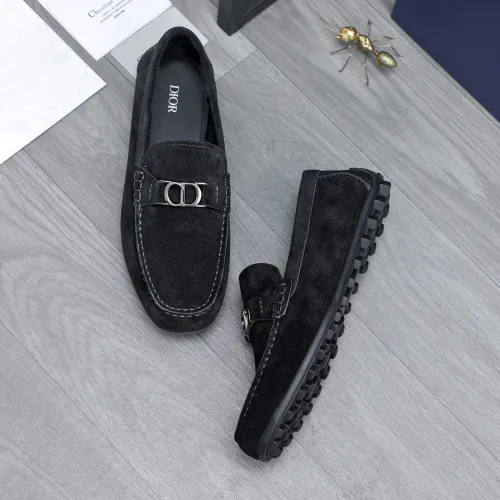 Replica Christian Dior Leather Shoes For Men #1455022 $98.00 USD for Wholesale