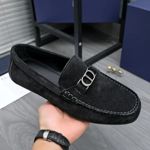 Replica Christian Dior Leather Shoes For Men #1455022 $98.00 USD for Wholesale