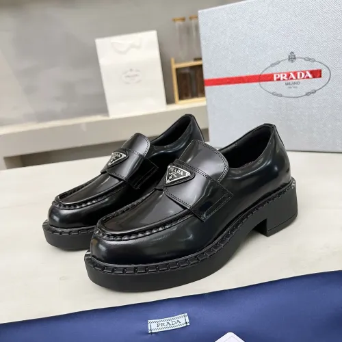 Wholesale Prada Leather Shoes For Men #1455234 $98.00 USD, Wholesale Quality Replica Prada Leather Shoes
