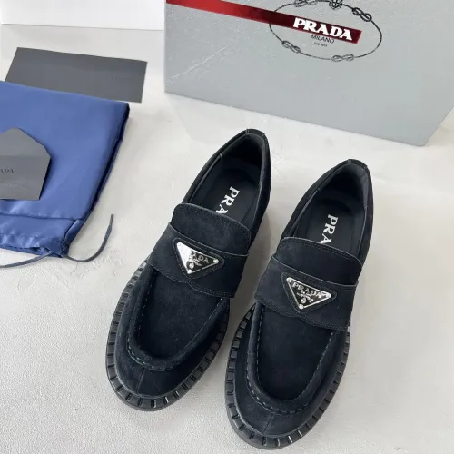 Replica Prada Leather Shoes For Women #1455237 $98.00 USD for Wholesale