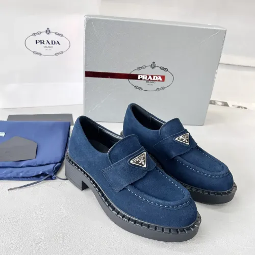 Replica Prada Leather Shoes For Men #1455238 $98.00 USD for Wholesale