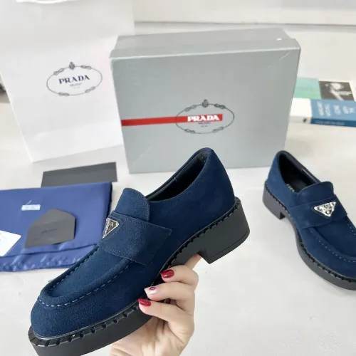 Replica Prada Leather Shoes For Men #1455238 $98.00 USD for Wholesale