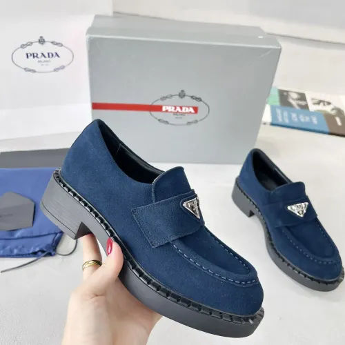 Replica Prada Leather Shoes For Women #1455239 $98.00 USD for Wholesale