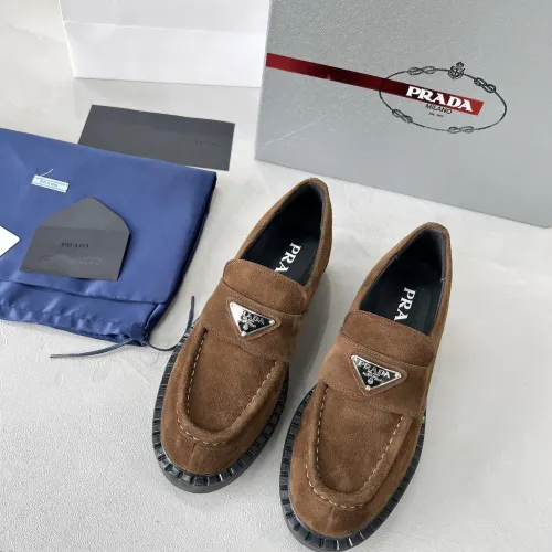 Replica Prada Leather Shoes For Men #1455240 $98.00 USD for Wholesale