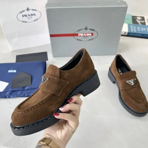 Replica Prada Leather Shoes For Men #1455240 $98.00 USD for Wholesale