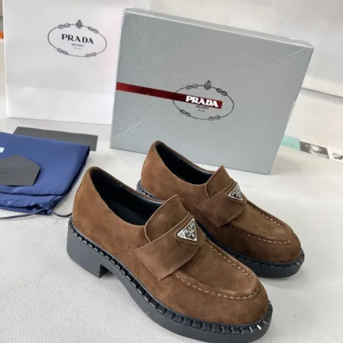 Replica Prada Leather Shoes For Women #1455241 $98.00 USD for Wholesale