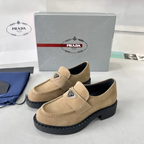 Wholesale Prada Leather Shoes For Men #1455242 $98.00 USD, Wholesale Quality Replica Prada Leather Shoes