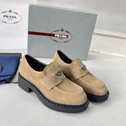 Replica Prada Leather Shoes For Women #1455243 $98.00 USD for Wholesale