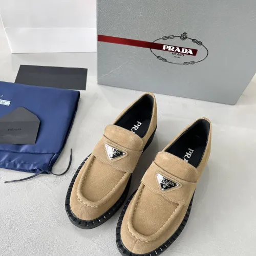 Replica Prada Leather Shoes For Women #1455243 $98.00 USD for Wholesale