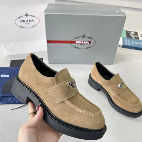 Replica Prada Leather Shoes For Women #1455243 $98.00 USD for Wholesale