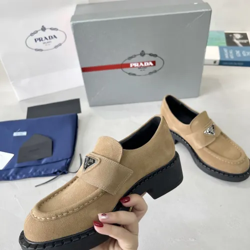 Replica Prada Leather Shoes For Women #1455243 $98.00 USD for Wholesale