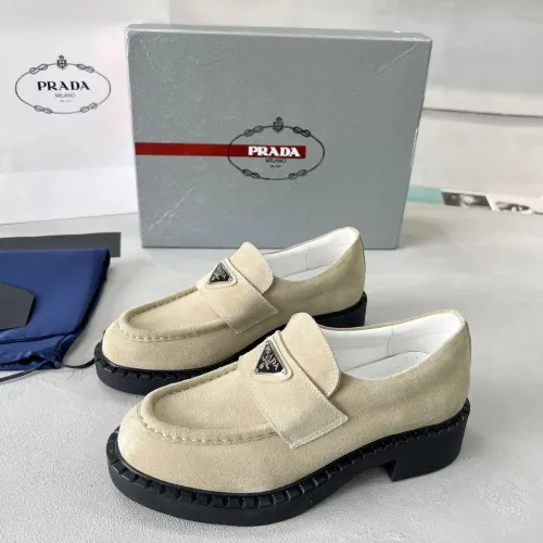 Wholesale Prada Leather Shoes For Men #1455244 $98.00 USD, Wholesale Quality Replica Prada Leather Shoes