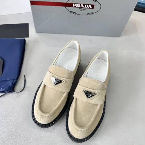 Replica Prada Leather Shoes For Women #1455245 $98.00 USD for Wholesale