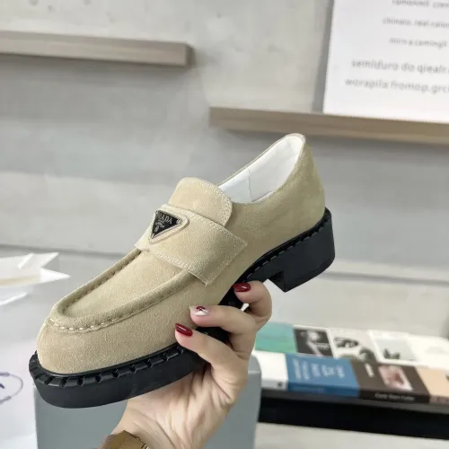 Replica Prada Leather Shoes For Women #1455245 $98.00 USD for Wholesale