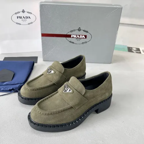 Wholesale Prada Leather Shoes For Women #1455247 $98.00 USD, Wholesale Quality Replica Prada Leather Shoes
