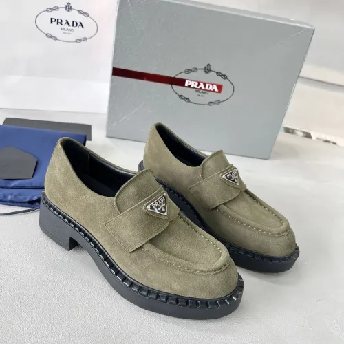Replica Prada Leather Shoes For Women #1455247 $98.00 USD for Wholesale