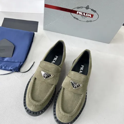 Replica Prada Leather Shoes For Women #1455247 $98.00 USD for Wholesale