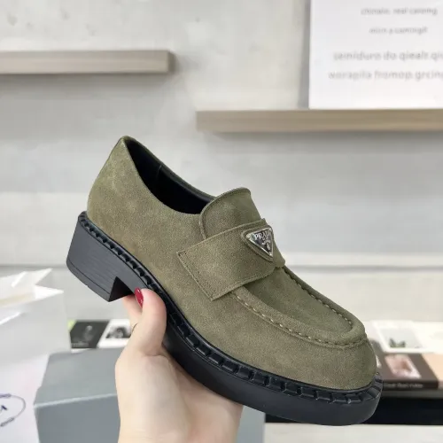Replica Prada Leather Shoes For Women #1455247 $98.00 USD for Wholesale