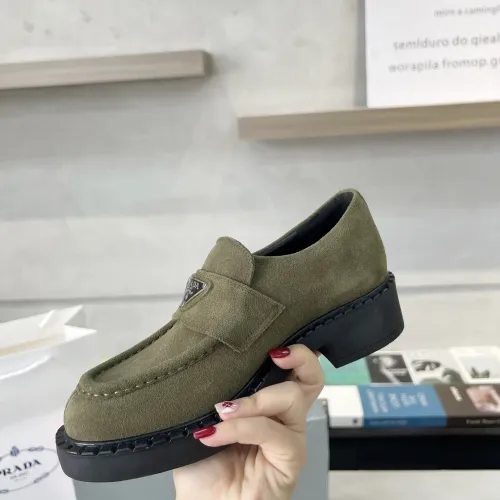 Replica Prada Leather Shoes For Women #1455247 $98.00 USD for Wholesale