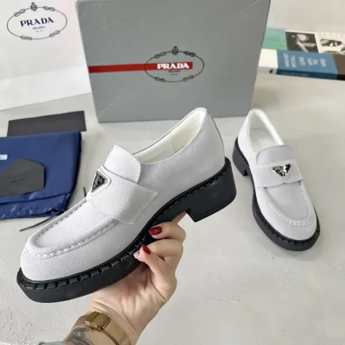 Replica Prada Leather Shoes For Women #1455249 $98.00 USD for Wholesale