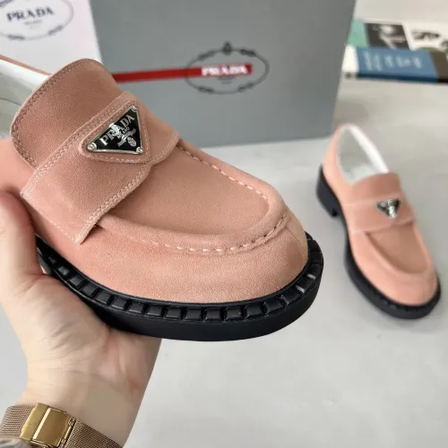 Replica Prada Leather Shoes For Women #1455250 $98.00 USD for Wholesale