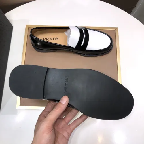 Replica Prada Leather Shoes For Men #1455285 $92.00 USD for Wholesale