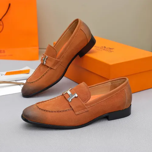 Wholesale Hermes Leather Shoes For Men #1455396 $92.00 USD, Wholesale Quality Replica Hermes Leather Shoes