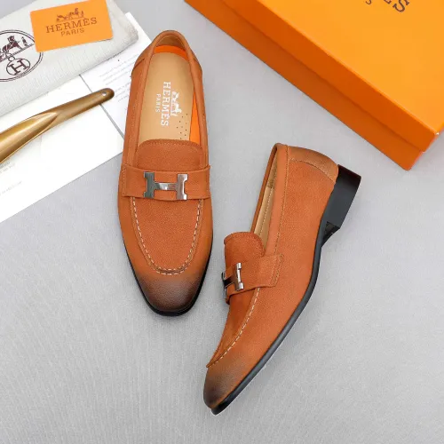 Replica Hermes Leather Shoes For Men #1455396 $92.00 USD for Wholesale