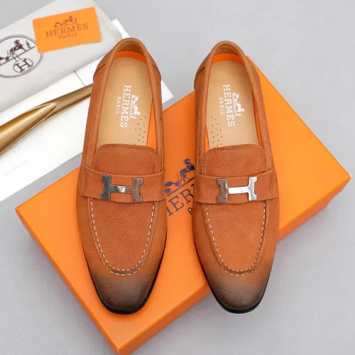 Replica Hermes Leather Shoes For Men #1455396 $92.00 USD for Wholesale