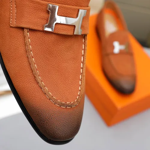 Replica Hermes Leather Shoes For Men #1455396 $92.00 USD for Wholesale
